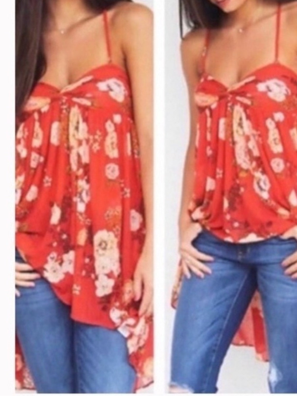 Free People Floral Print Babydoll Tunic or Mini Dress Size M